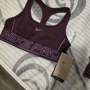 Nike Pro Maroon and Purple Sports Bra